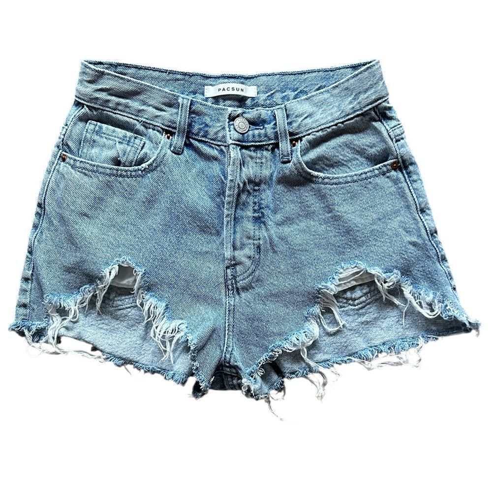 PacSun Vintage High Rise Distressed Jean Shorts
